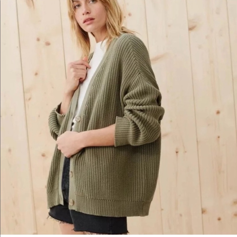 Jenni Kayne Cotton Cocoon Cardigan, Oversized, XS